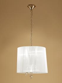 Tiffany French Gold-White Crystal Ceiling Lights Mantra Shaded Crystal Fittings